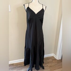 Banana Republic Factory elegant black maxi dress criss cross strap open back 16